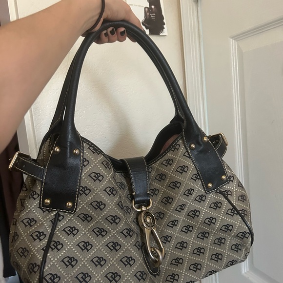 Dooney & Bourke Handbags - Dooney & Bourke Black and Tan Shoulder Bag